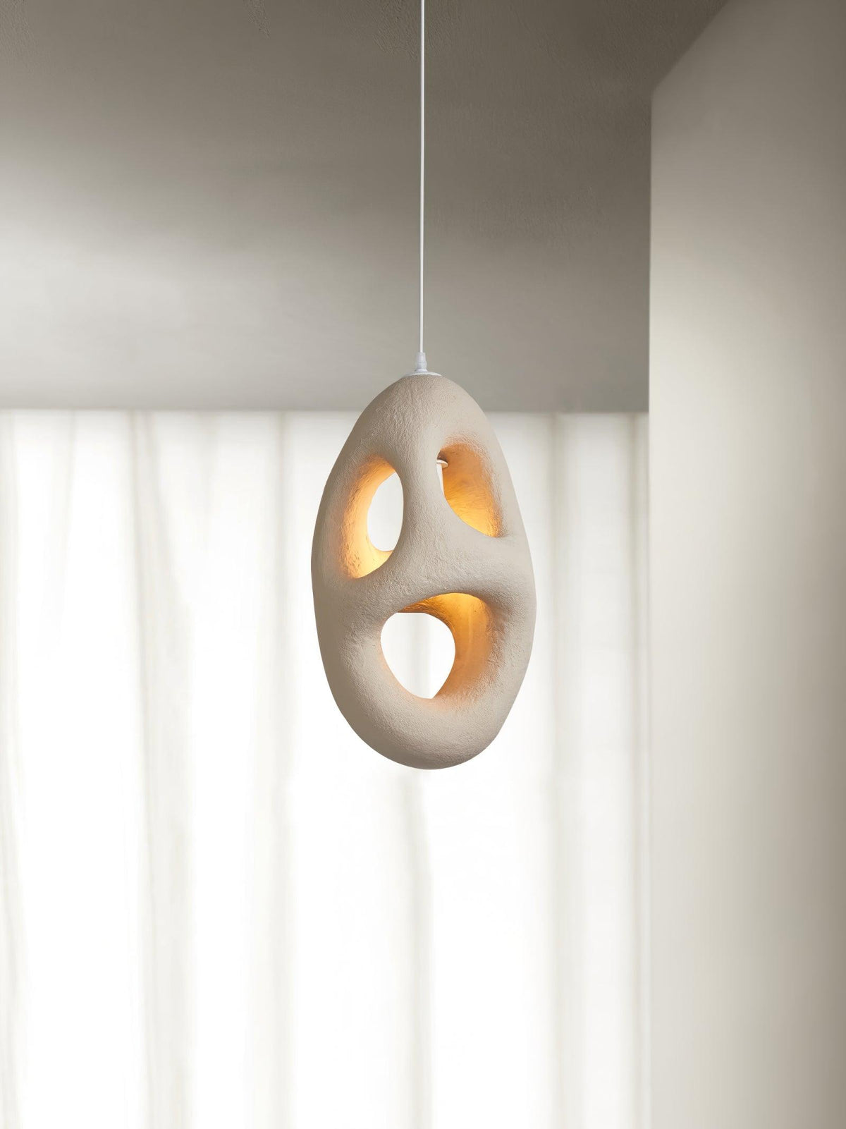 Hand Built White Pendant Lamp