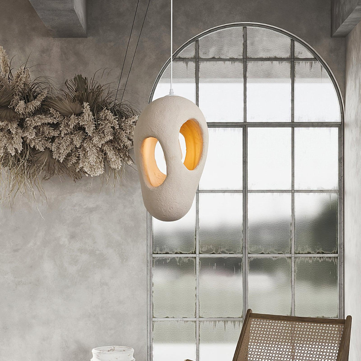 Hand Built White Pendant Lamp