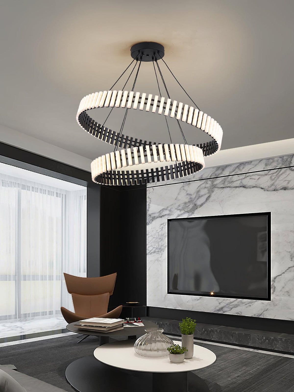 Aurelia LED Chandelier – Modern Hanging Ring Light for Dining & Living Spaces