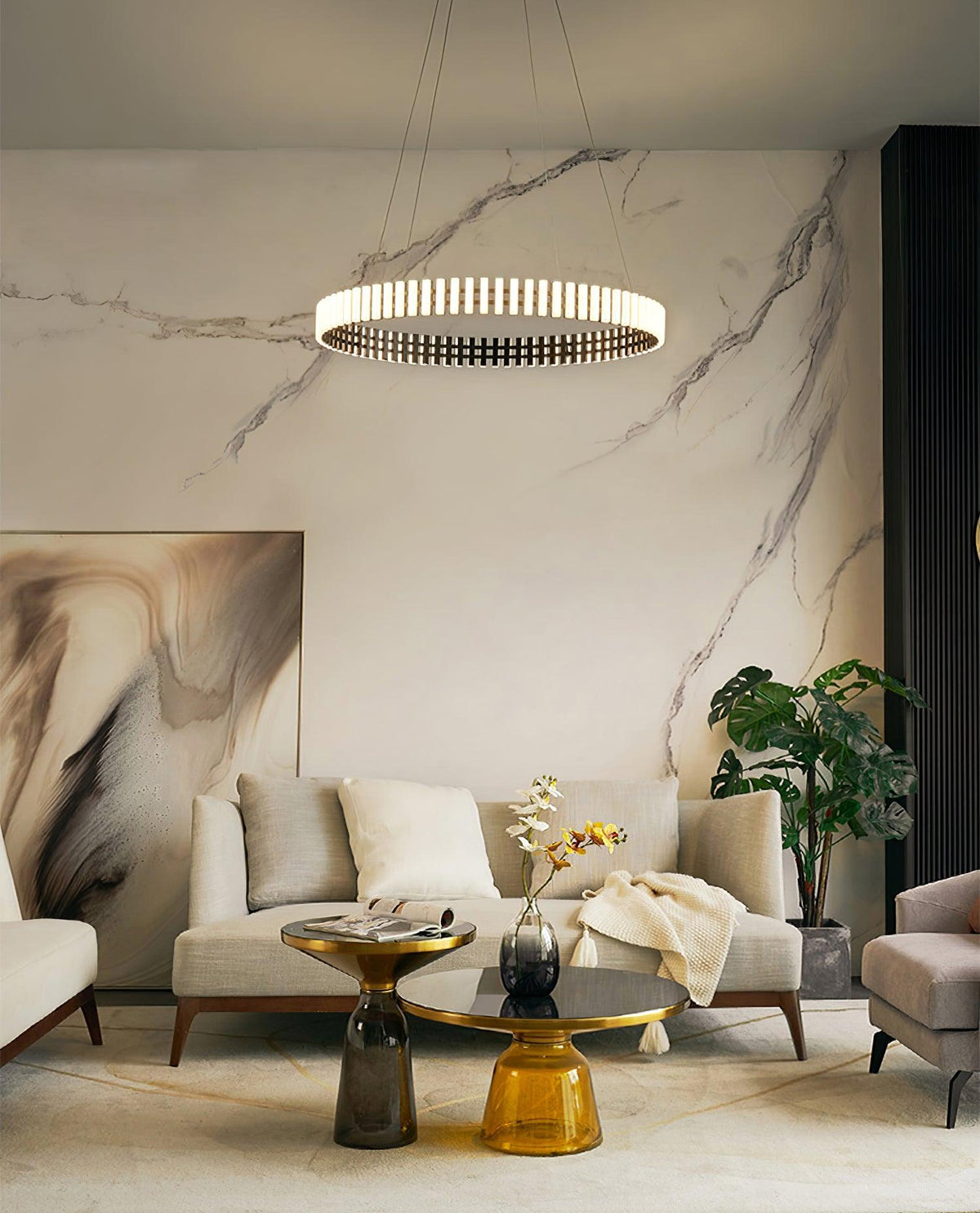 Aurelia LED Chandelier – Modern Hanging Ring Light for Dining & Living Spaces