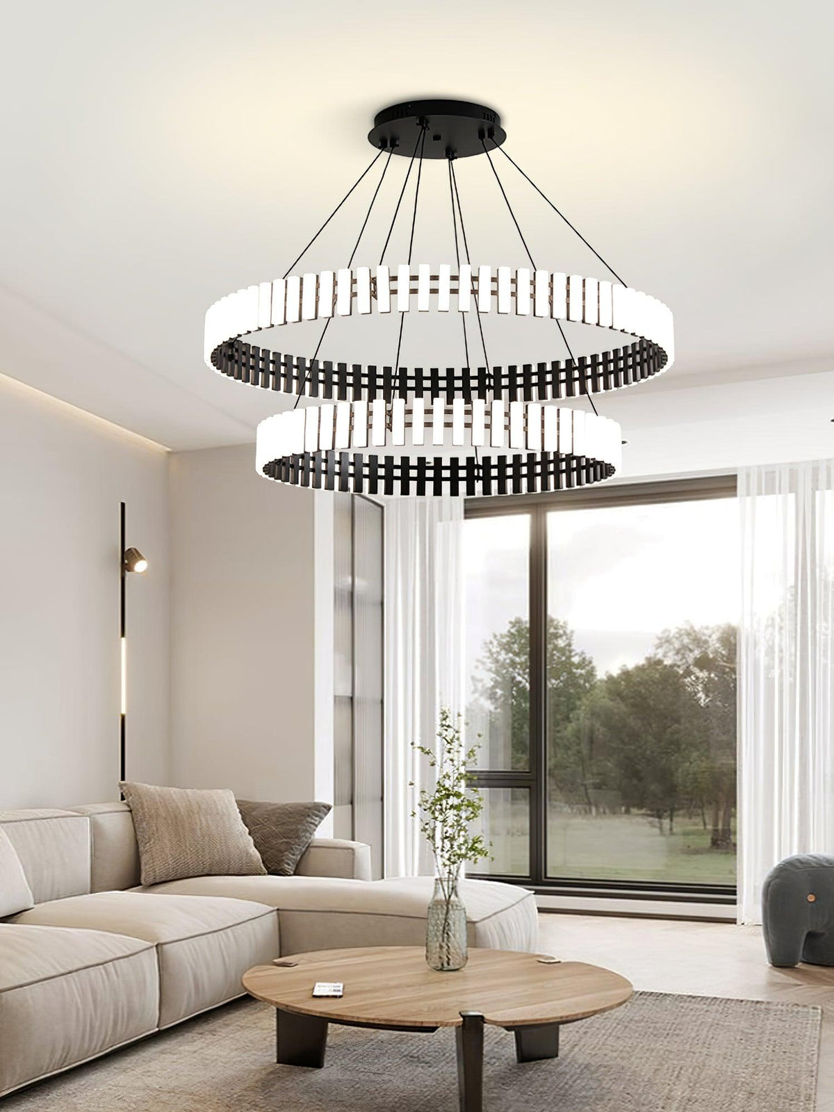 Aurelia LED Chandelier – Modern Hanging Ring Light for Dining & Living Spaces