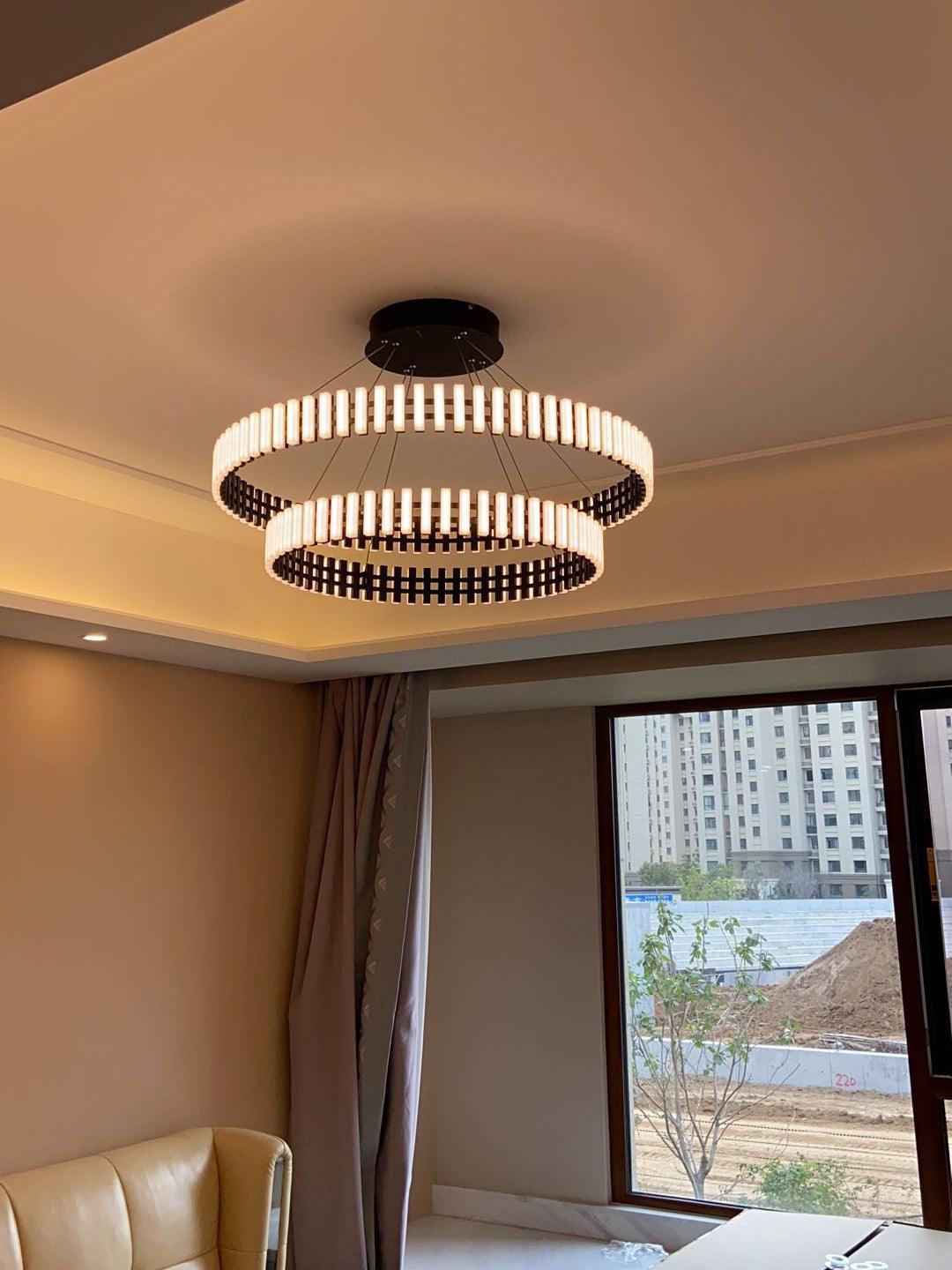 Aurelia LED Chandelier – Modern Hanging Ring Light for Dining & Living Spaces