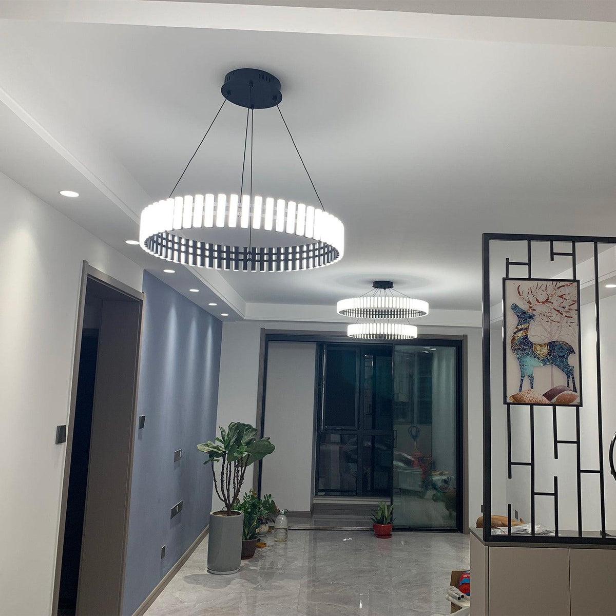 Aurelia LED Chandelier – Modern Hanging Ring Light for Dining & Living Spaces