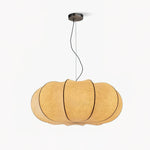 Oblate Silk Pendant Light – Modern Linen Shade Ceiling Lamp