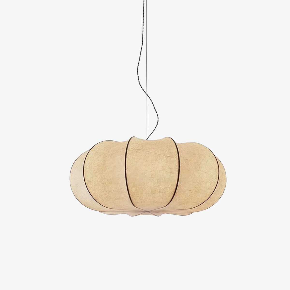 Oblate Silk Pendant Light – Modern Linen Shade Ceiling Lamp