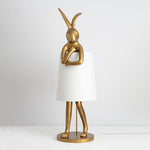 Hare Silhouette Sculptural Table Lamp in Gilded Finish