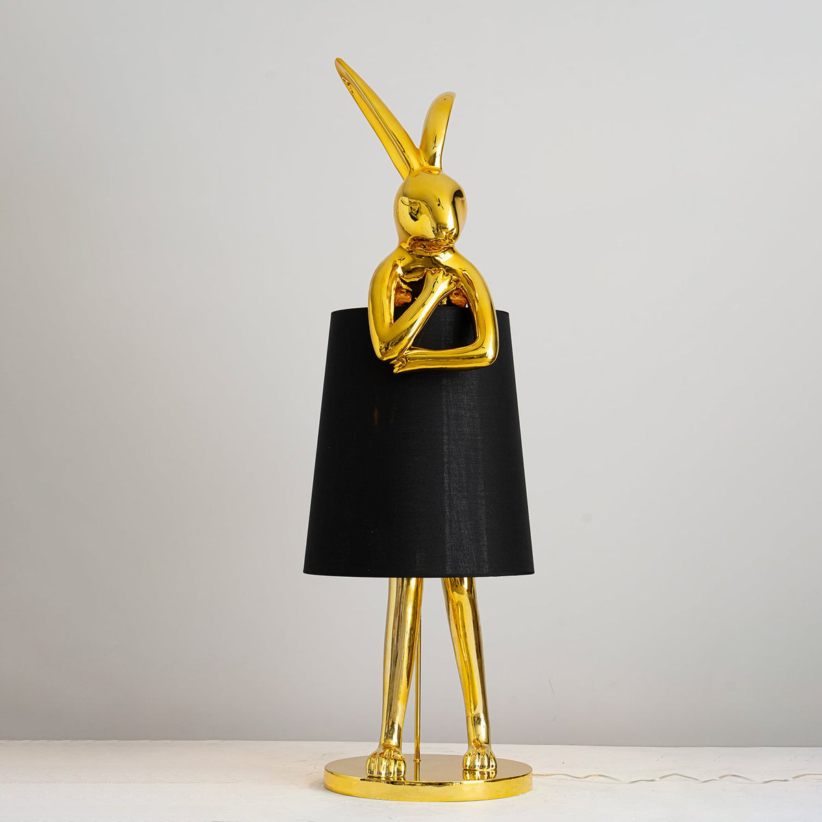 Hare Silhouette Sculptural Table Lamp in Gilded Finish
