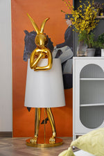 Hare Silhouette Sculptural Table Lamp in Gilded Finish