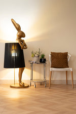 Hare Silhouette Sculptural Table Lamp in Gilded Finish