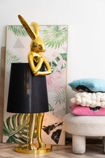 Hare Silhouette Sculptural Table Lamp in Gilded Finish