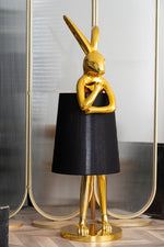 Hare Silhouette Sculptural Table Lamp in Gilded Finish