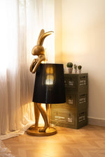 Hare Silhouette Sculptural Table Lamp in Gilded Finish