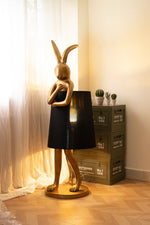 Hare Silhouette Sculptural Table Lamp in Gilded Finish
