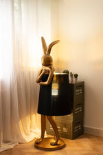 Hare Silhouette Sculptural Table Lamp in Gilded Finish