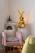 Hare Silhouette Sculptural Table Lamp in Gilded Finish