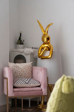 Hare Silhouette Sculptural Table Lamp in Gilded Finish