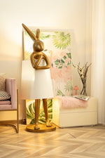Hare Silhouette Sculptural Table Lamp in Gilded Finish