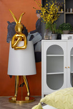 Hare Silhouette Sculptural Table Lamp in Gilded Finish