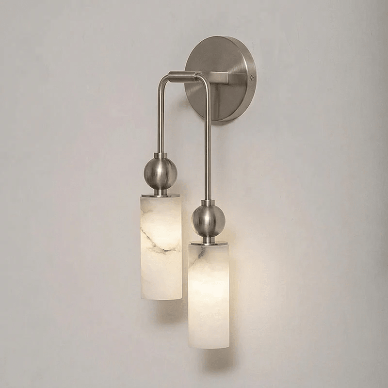 Harlin Alabaster Wall Sconce – Brass Modern Wall Light for Bedroom & Living Room