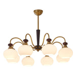 Harmonia Sphere Chandelier – Modern Walnut & Glass Pendant Light