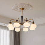 Harmonia Sphere Chandelier – Modern Walnut & Glass Pendant Light