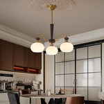 Harmonia Sphere Chandelier – Modern Walnut & Glass Pendant Light