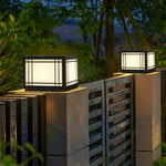Harrison Solar Cube Outdoor Lantern – Modern Architectural LED Garden Light