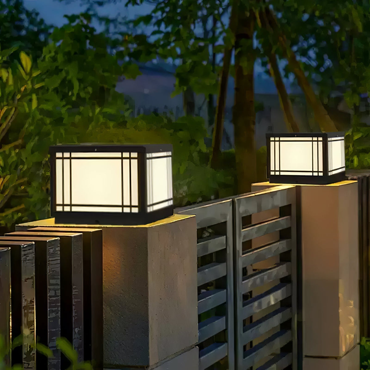 Harrison Solar Cube Outdoor Lantern – Modern Architectural LED Garden Light