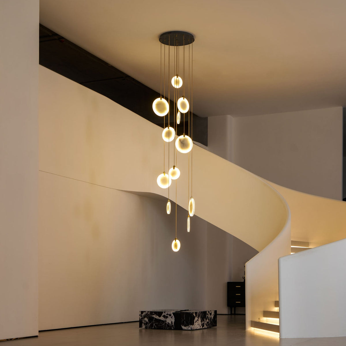 Harvest Alabaster Pendant Light – Natural Stone LED Chandelier