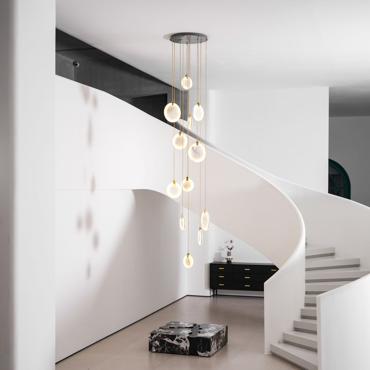 Harvest Alabaster Pendant Light – Natural Stone LED Chandelier