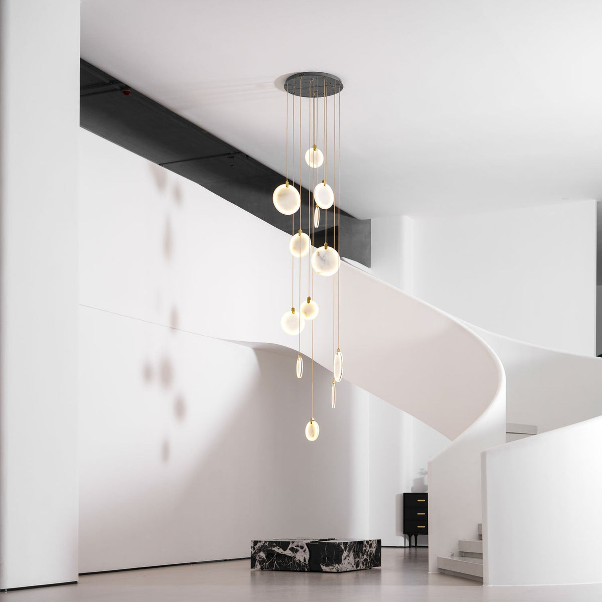 Harvest Alabaster Pendant Light – Natural Stone LED Chandelier