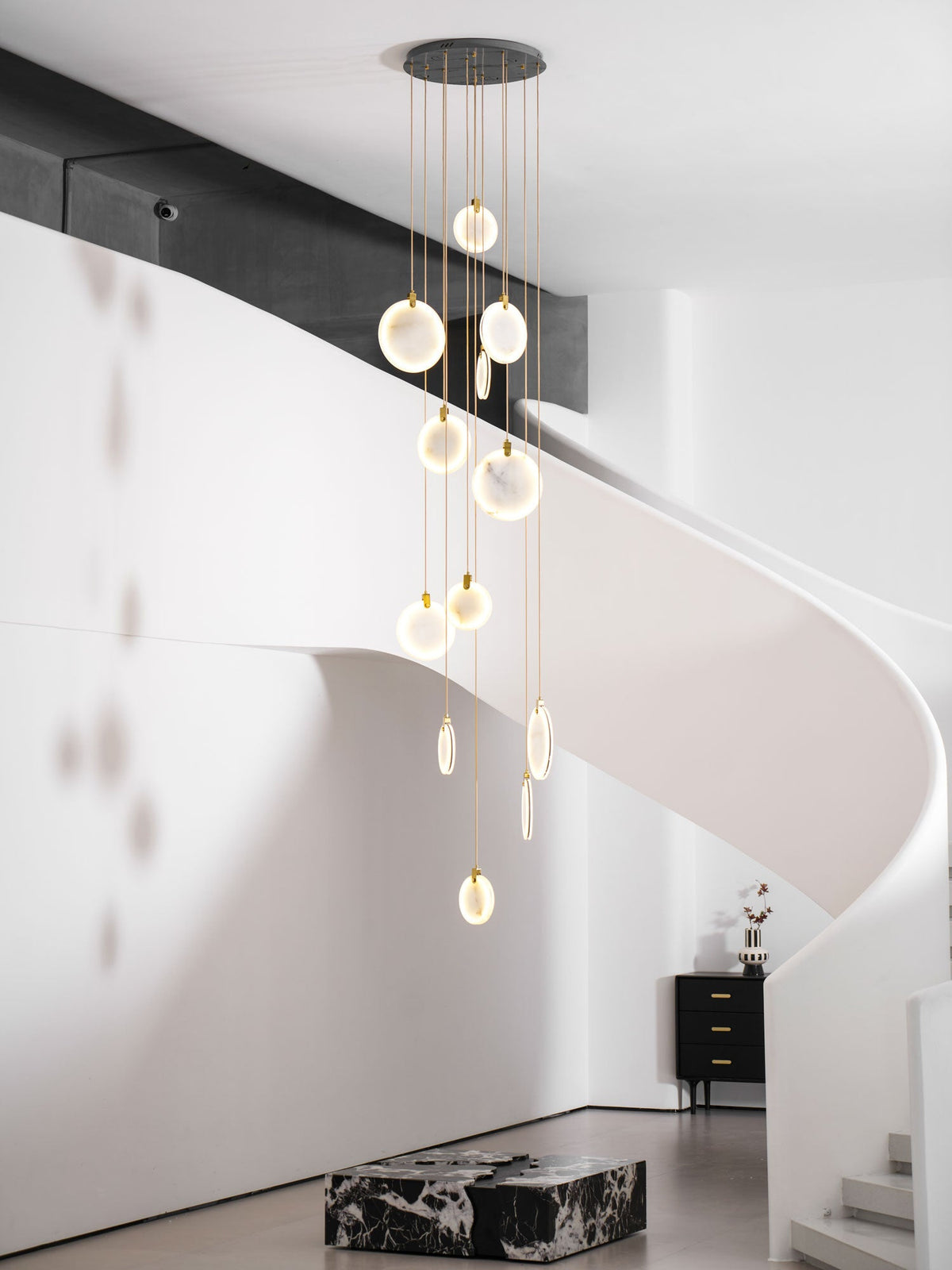 Harvest Alabaster Pendant Light – Natural Stone LED Chandelier