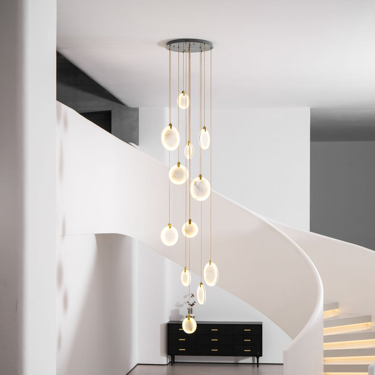 Harvest Alabaster Pendant Light – Natural Stone LED Chandelier