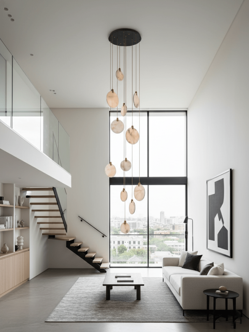 Harvest Alabaster Pendant Light – Natural Stone LED Chandelier