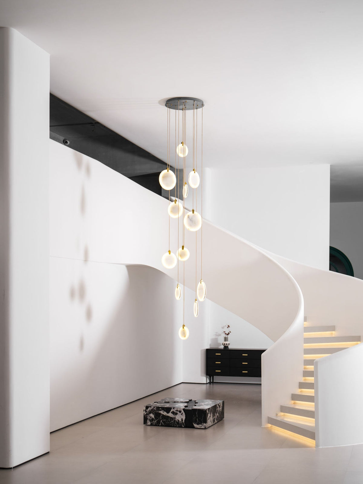 Harvest Alabaster Pendant Light – Natural Stone LED Chandelier