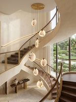 Harvest Alabaster Pendant Light – Natural Stone LED Chandelier