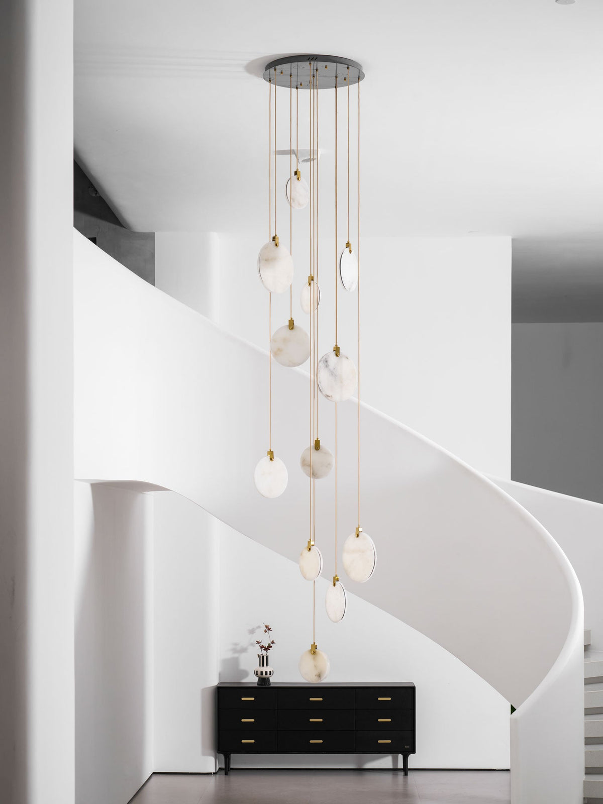 Harvest Alabaster Pendant Light – Natural Stone LED Chandelier