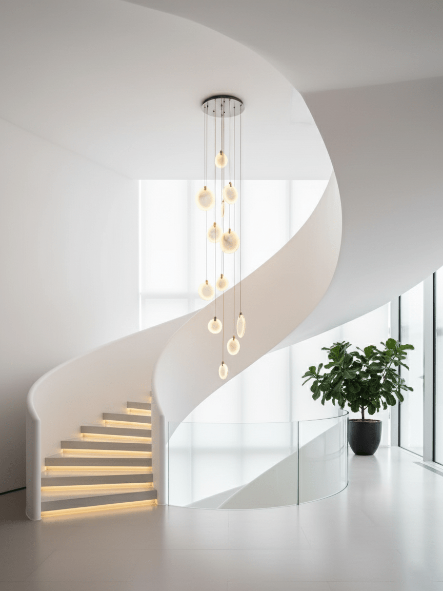 Harvest Alabaster Pendant Light – Natural Stone LED Chandelier