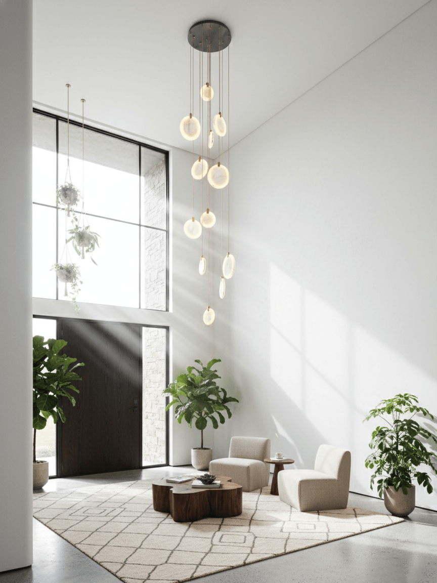 Harvest Alabaster Pendant Light – Natural Stone LED Chandelier
