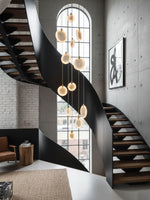 Harvest Alabaster Pendant Light – Natural Stone LED Chandelier