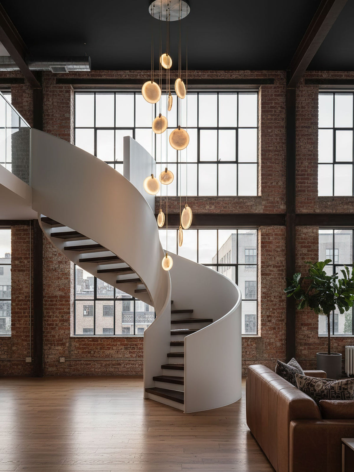 Harvest Alabaster Pendant Light – Natural Stone LED Chandelier