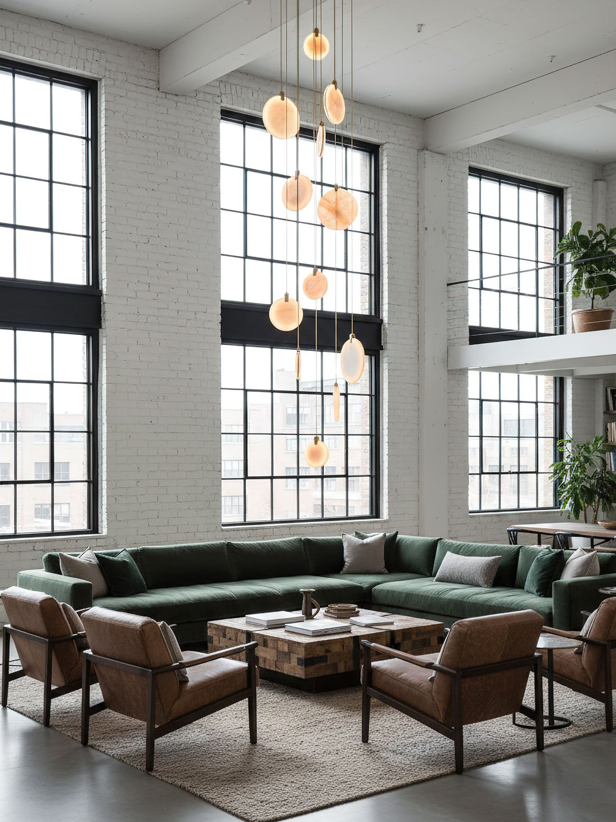 Harvest Alabaster Pendant Light – Natural Stone LED Chandelier