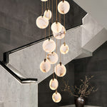 Harvest Alabaster Pendant Light – Natural Stone LED Chandelier