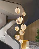 Harvest Alabaster Pendant Light – Natural Stone LED Chandelier