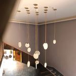 Harvest Alabaster Pendant Light – Natural Stone LED Chandelier