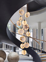 Harvest Alabaster Pendant Light – Natural Stone LED Chandelier