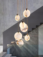 Harvest Alabaster Pendant Light – Natural Stone LED Chandelier