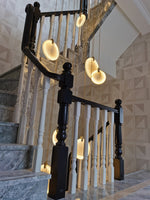 Harvest Alabaster Pendant Light – Natural Stone LED Chandelier