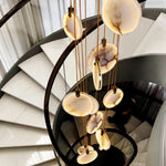 Harvest Alabaster Pendant Light – Natural Stone LED Chandelier