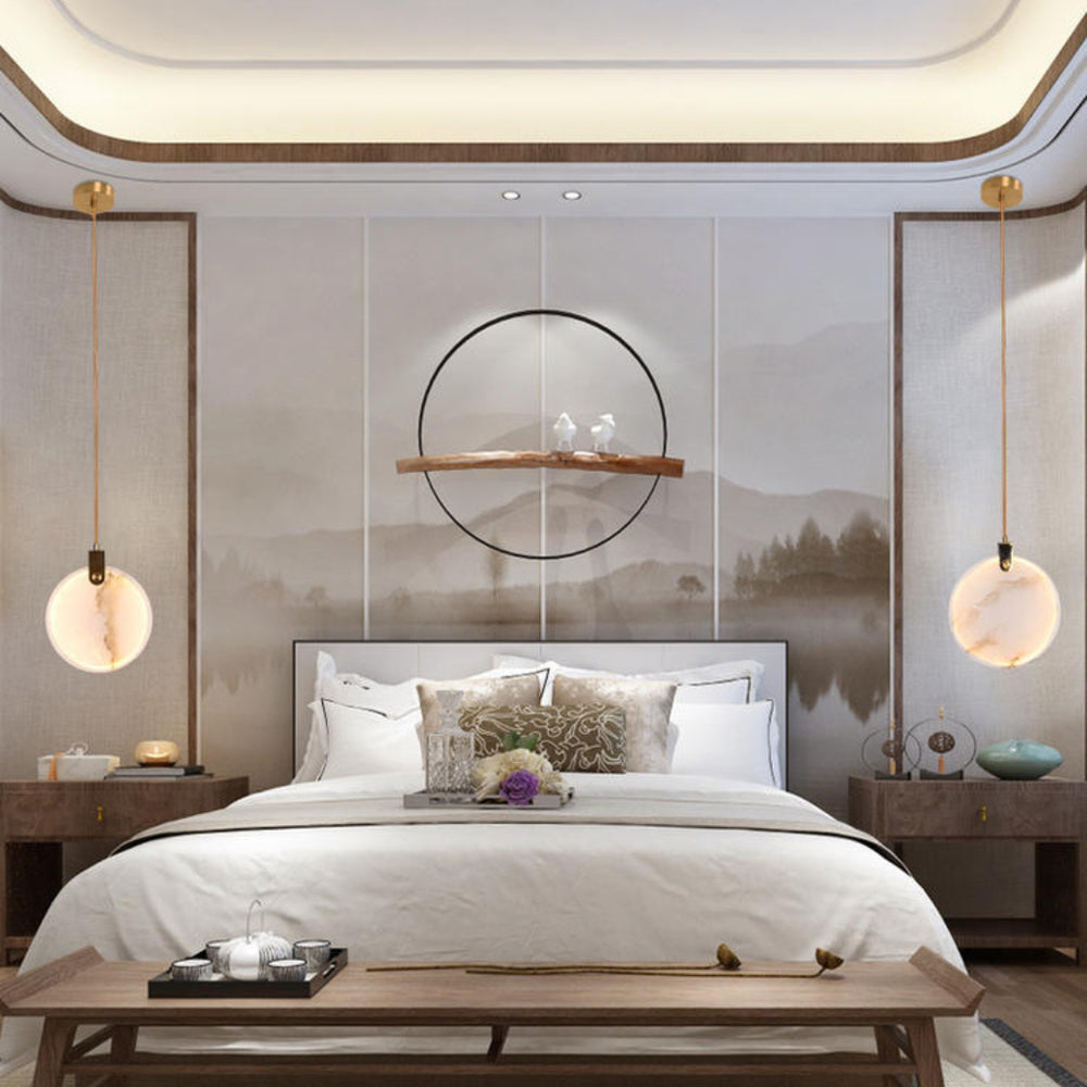 Harvest Alabaster Pendant Light – Natural Stone LED Chandelier